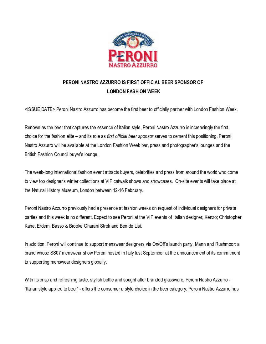 Peroni-press materials